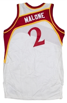 1990-91 Moses Malone Game Used & Signed Atlanta Hawks Home Jersey (Beckett)